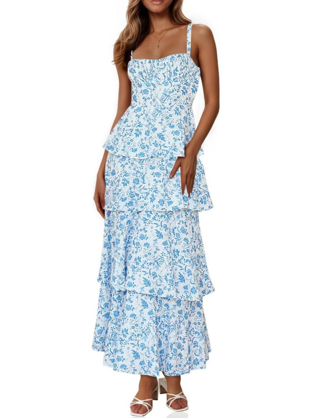 Floral Sleeveless Ruffle Tiered Maxi Dress - Perfect Summer Outfit for Women